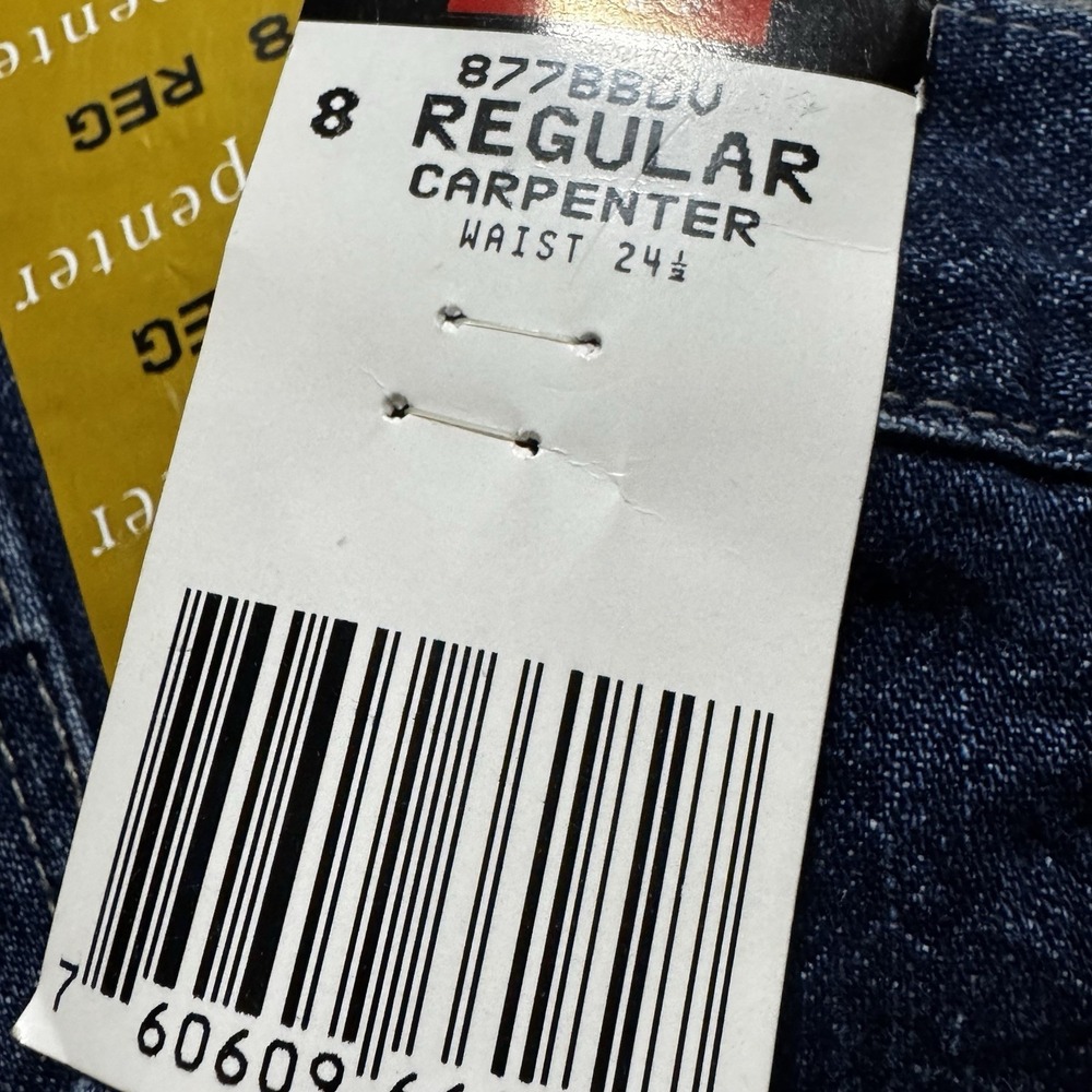 NWT Wrangler Carpenter Jeans Boys Size 8 Regular Wide Leg Dark Wash - Picture 4 of 4